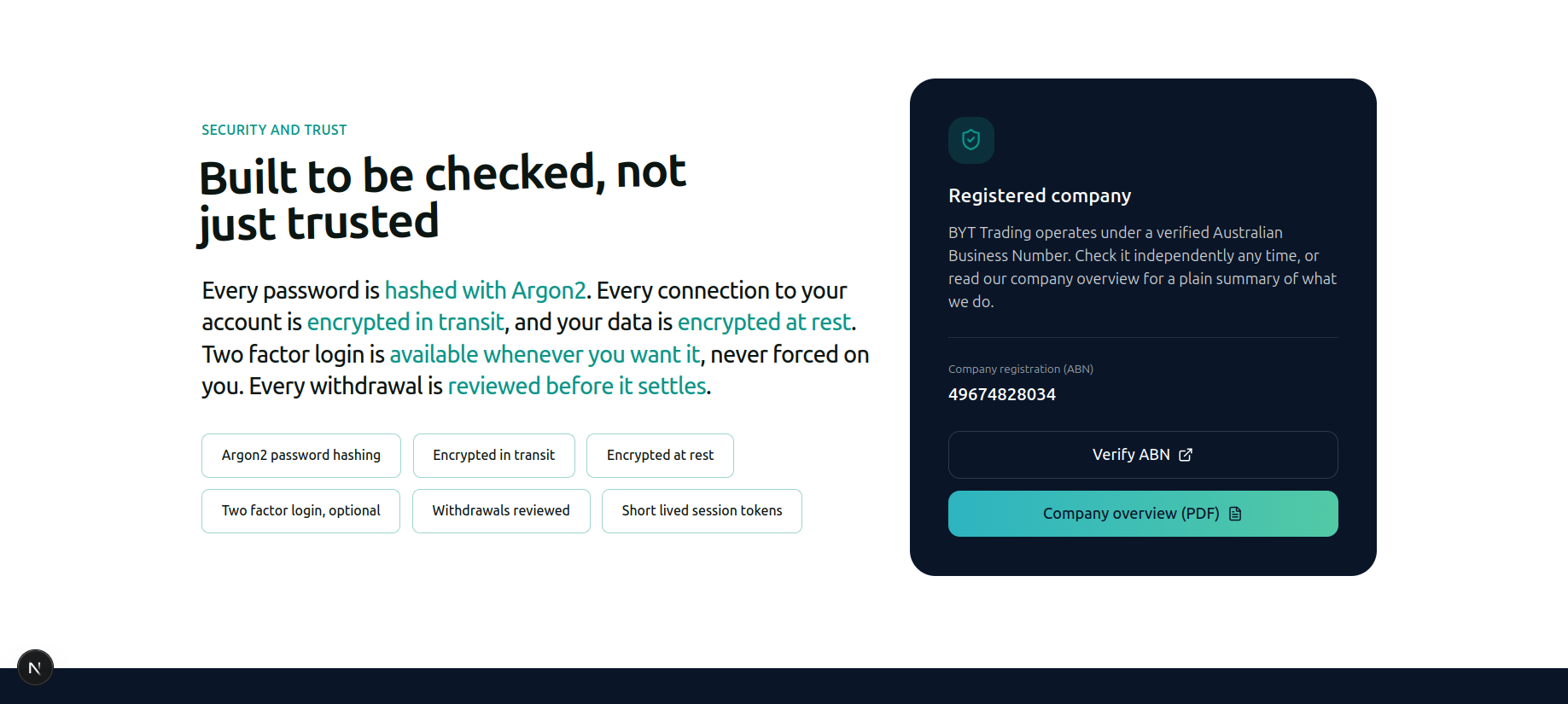 BYT Trading screen 8