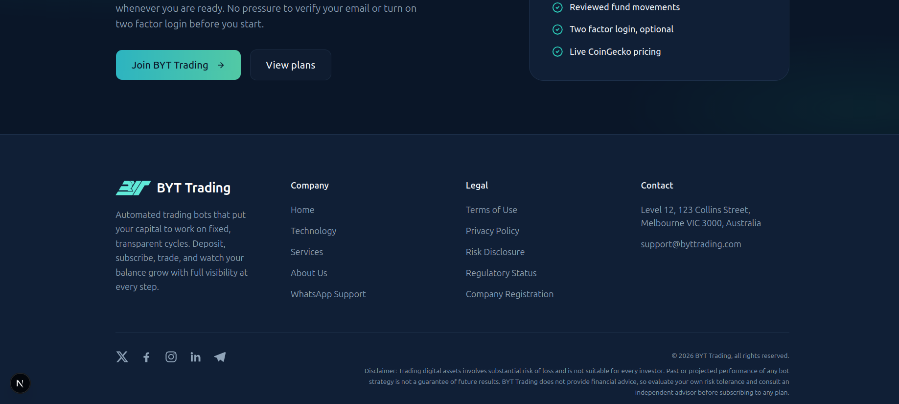 BYT Trading screen 11