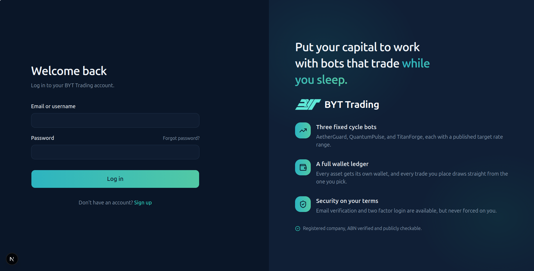 BYT Trading screen 14